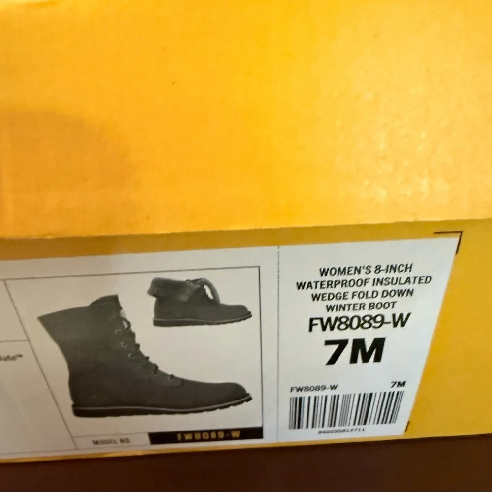 Carhartt Charcoal Gray Wedge Fold Down Lace-Up Boots NIB Sz 7 Ret $179.99